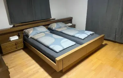 Ein Bett oder Betten in einem Zimmer der Unterkunft Apart Dornbirn 4, 24 h Checkin, free Internet