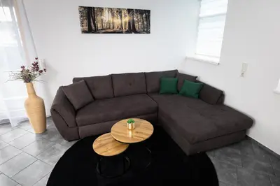 Ein Sitzbereich in der Unterkunft Riedwohnung 1- Lustenau