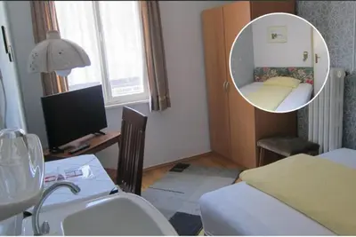 Ein Bett oder Betten in einem Zimmer der Unterkunft Pension Sonne Bed