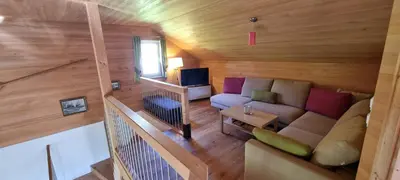 Ein Sitzbereich in der Unterkunft Ferienhaus Rain