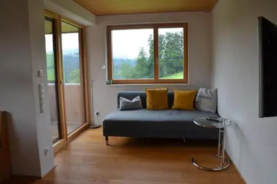 Ein Sitzbereich in der Unterkunft Ferienwohnung Huber