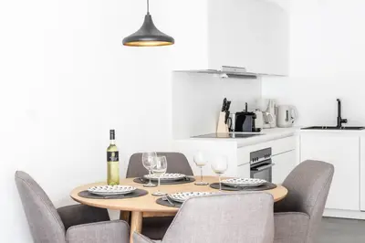 Küche/Küchenzeile in der Unterkunft Rosengarten Apartments