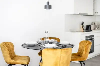 Küche/Küchenzeile in der Unterkunft Rosengarten Apartments
