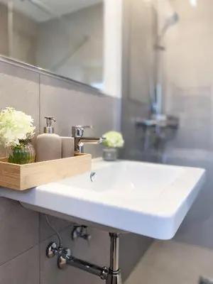 Ein Badezimmer in der Unterkunft Neueröffnung! Gästezimmer im Herzen von Lauterach