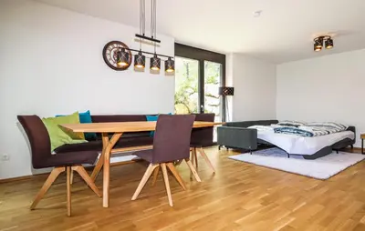 Ein Bett oder Betten in einem Zimmer der Unterkunft Ferienwohnung Mit Terrasse