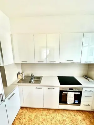 Küche/Küchenzeile in der Unterkunft Ferienwohnung nur 1 min vom See