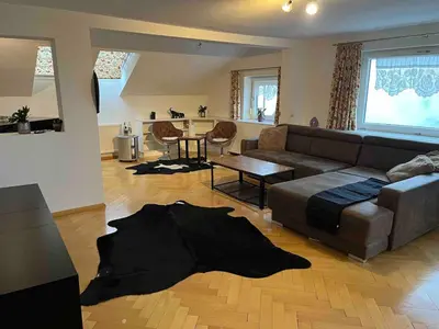 Ein Sitzbereich in der Unterkunft Kraftquelle Widum Sulzberg