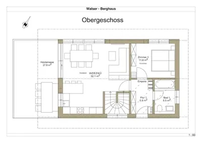 Grundriss der Unterkunft Walser Berghaus