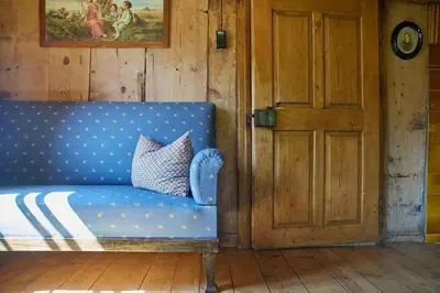 Ein Sitzbereich in der Unterkunft Chalet Alte Mühle
