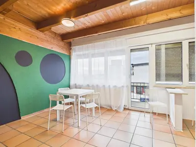 Grundriss der Unterkunft CROWN LIVING Babylon Studios Lustenau - Studios nahe Messe und Schweizer Grenze, WLAN, kostenloser Parkplatz, Self Check-in, ideal für Geschäftsreisende und Feriengäste
