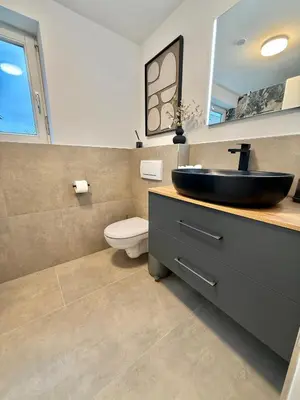 Ein Badezimmer in der Unterkunft Haus Rautenweg