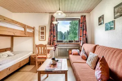 Ein Sitzbereich in der Unterkunft Panorama Ferienwohnung Tschengla