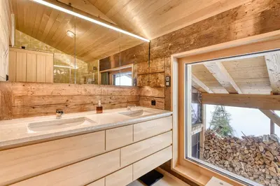Ein Badezimmer in der Unterkunft Haus Obdr Lech