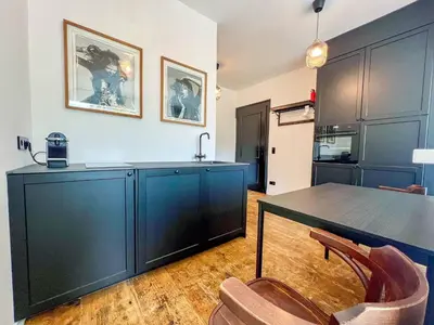 Küche/Küchenzeile in der Unterkunft Apartment kleines Schiller