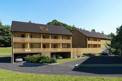Das Gebäude in dem sich die Ferienwohnung befindet