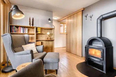 Ein Sitzbereich in der Unterkunft Panorama Ferienhaus Zora