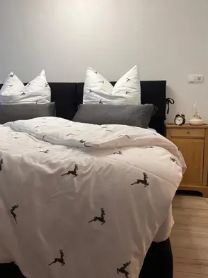 Ein Bett oder Betten in einem Zimmer der Unterkunft Alpenheimat 1658