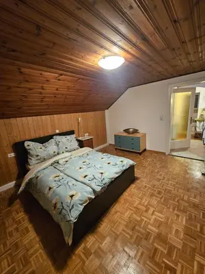 Ein Bett oder Betten in einem Zimmer der Unterkunft Im Grünen an der Schweizer Grenze