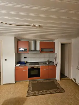 Küche/Küchenzeile in der Unterkunft Im Grünen an der Schweizer Grenze