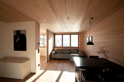 Ein Bett oder Betten in einem Zimmer der Unterkunft Apartment 2-3 persons in Faschina