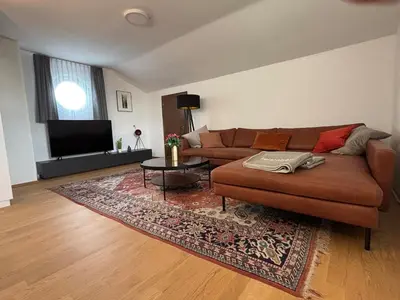 Ein Sitzbereich in der Unterkunft Residenz Antonius - Stilvolles Wohnen in der Bodenseeregion