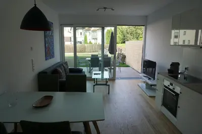 Ein Sitzbereich in der Unterkunft Ferienhaus Ritter