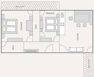 Grundriss der Unterkunft Gästehaus Meusburger