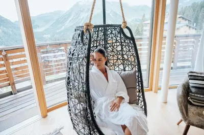 Ein allgemeiner Bergblick oder ein Berglick von des Hotels aus