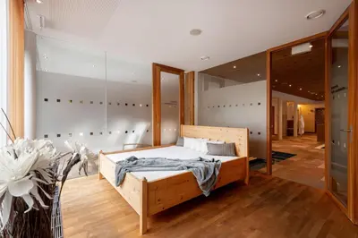 Ein Bett oder Betten in einem Zimmer der Unterkunft Relax & Vitalhotel Adler