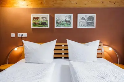 Ein Bett oder Betten in einem Zimmer der Unterkunft Haus Röcken