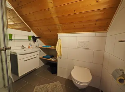 Ein Badezimmer in der Unterkunft Haus Fiel