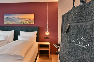Ein Bett oder Betten in einem Zimmer der Unterkunft Chalet Hohe Welt - luxury apartments
