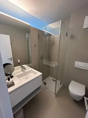 Ein Badezimmer in der Unterkunft Seeblick Appartements Henle