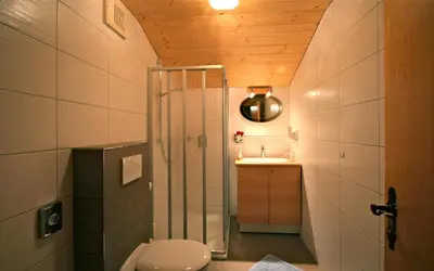 Ein Badezimmer in der Unterkunft Haus Roswitha