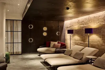 Ein Sitzbereich in der Unterkunft Hotel Petersboden