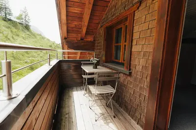 Ein Balkon oder eine Terrasse in der Unterkunft Margarethe Apartments Lech