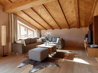 Ein Sitzbereich in der Unterkunft Appartements Auriga
