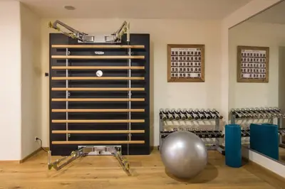 Das Fitnesscenter und/oder die Fitnesseinrichtungen in der Unterkunft Hotel Gotthard