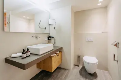Ein Badezimmer in der Unterkunft Fernsicht Alpen-Apartments