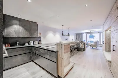 Küche/Küchenzeile in der Unterkunft Bühlhof Appartements