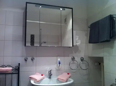 Ein Badezimmer in der Unterkunft Gästehaus Wildbach