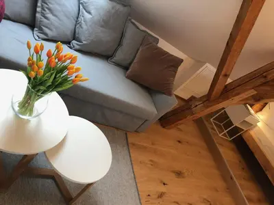 Ein Sitzbereich in der Unterkunft mama käthe - Apartments