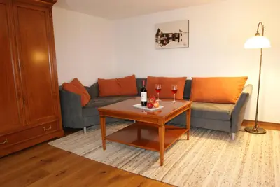 Ein Sitzbereich in der Unterkunft Haus Landbrugg