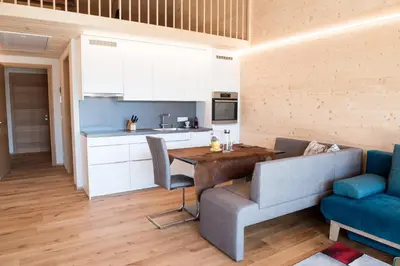 Küche/Küchenzeile in der Unterkunft Ferienwohnung Sinz