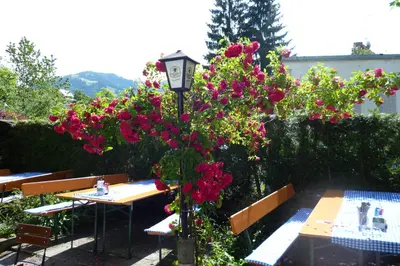 Ein allgemeiner Bergblick oder ein Berglick von der Pension aus