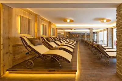 Ein Sitzbereich in der Unterkunft Aparthotel Kleinwalsertal