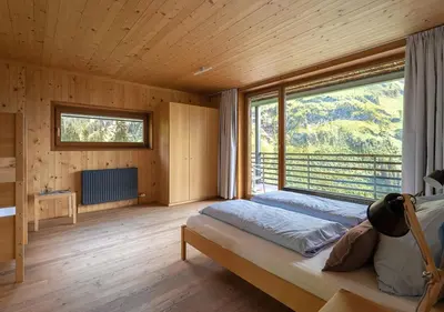 Ein Bett oder Betten in einem Zimmer der Unterkunft Lechblick Appartement
