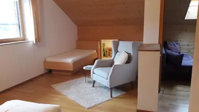 Ein Sitzbereich in der Unterkunft Haus Hagspiel