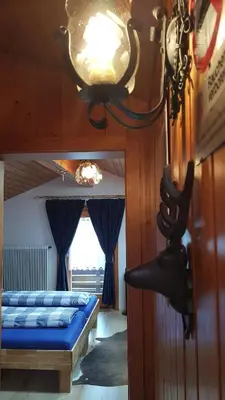 Ein Bett oder Betten in einem Zimmer der Unterkunft Ferienwohnung Apres Ski