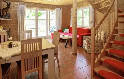 Ein Sitzbereich in der Unterkunft Bezauberndes Ferienhaus-Dalaas